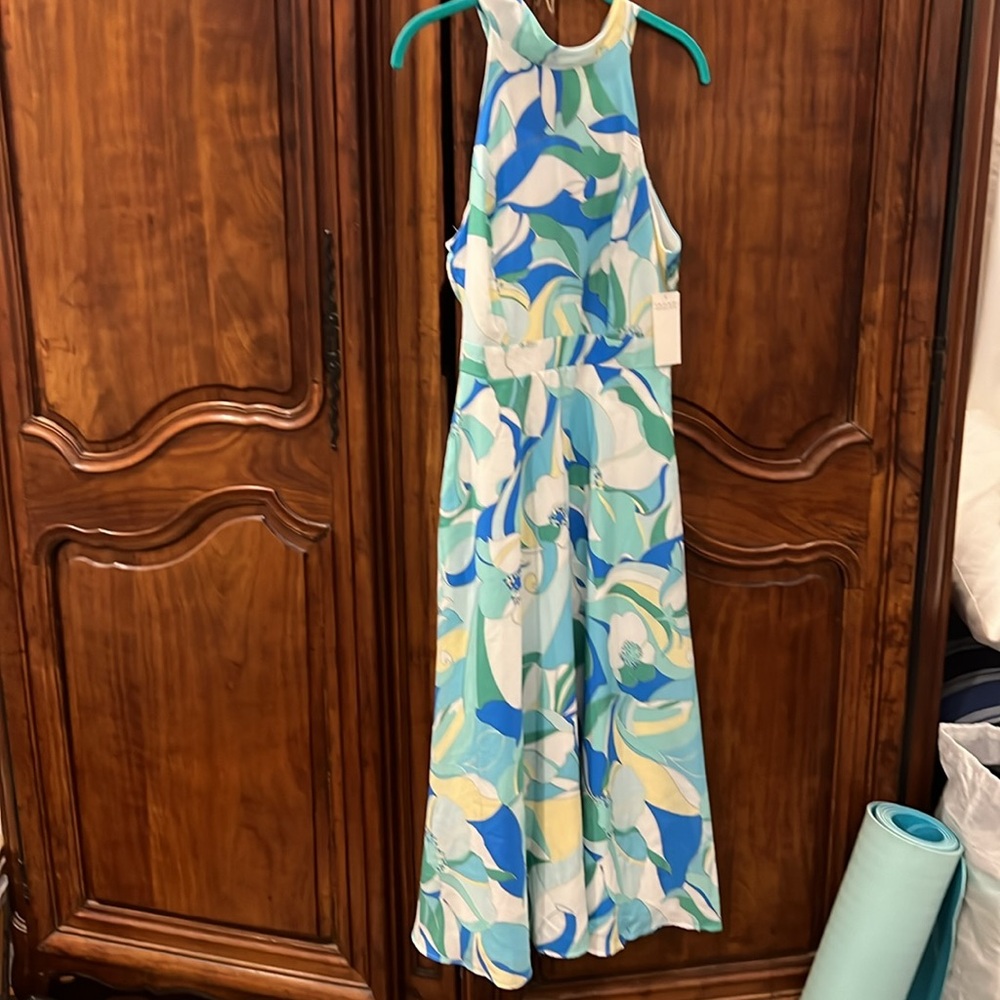 Tahari sleeveless mock neck midi dress NEW - Picture 2 of 7